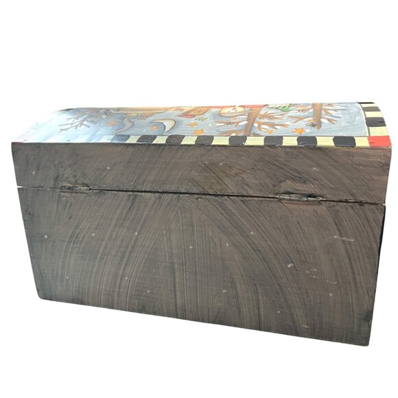 DEPT 56 Wooden Hinged Snowman Storage Box Dome Top Handpainted Christmas Winter - Picture 12 of 14